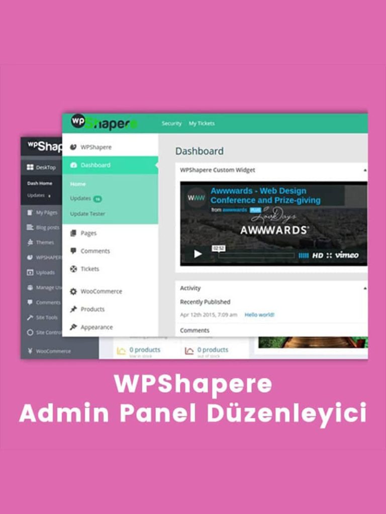 WPShapere Admin Panel Kurulumu