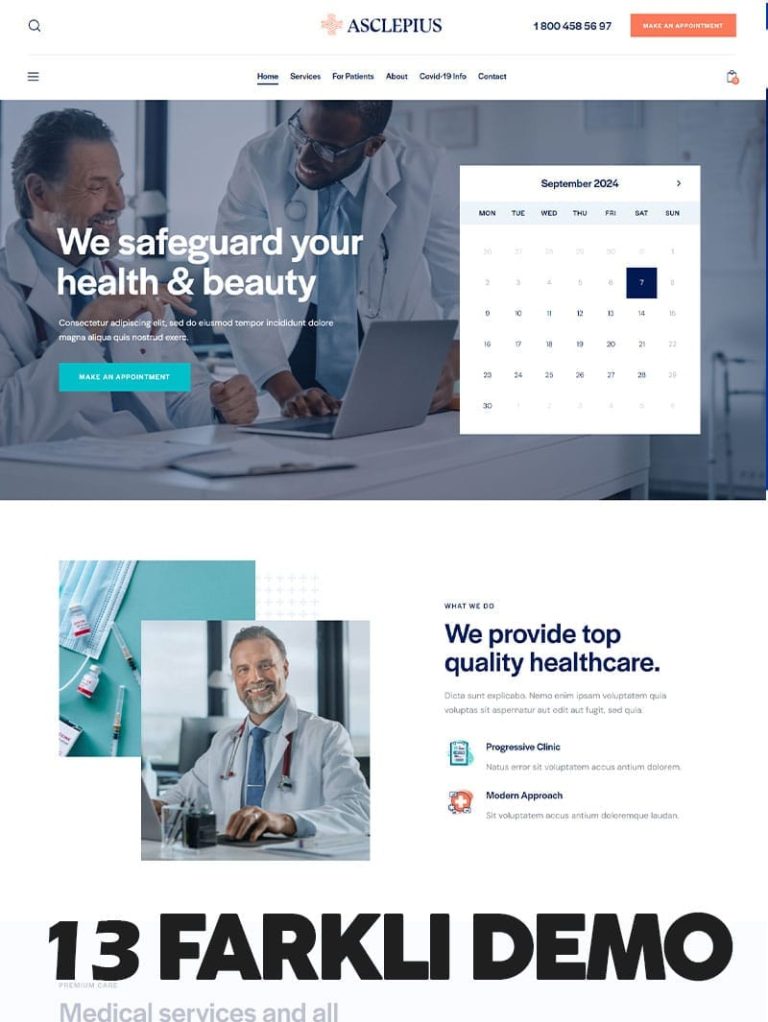 Asclepius Medikal ve Güzellik WordPress Teması
