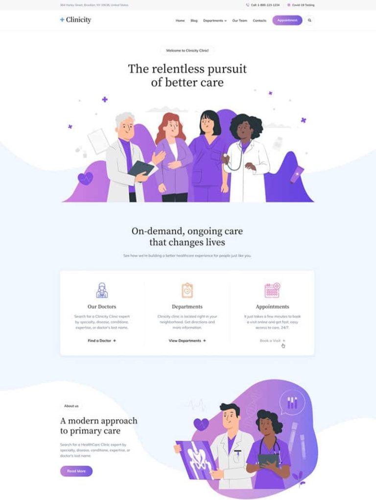 Clinicity Klinik ve Sağlık WordPress Teması
