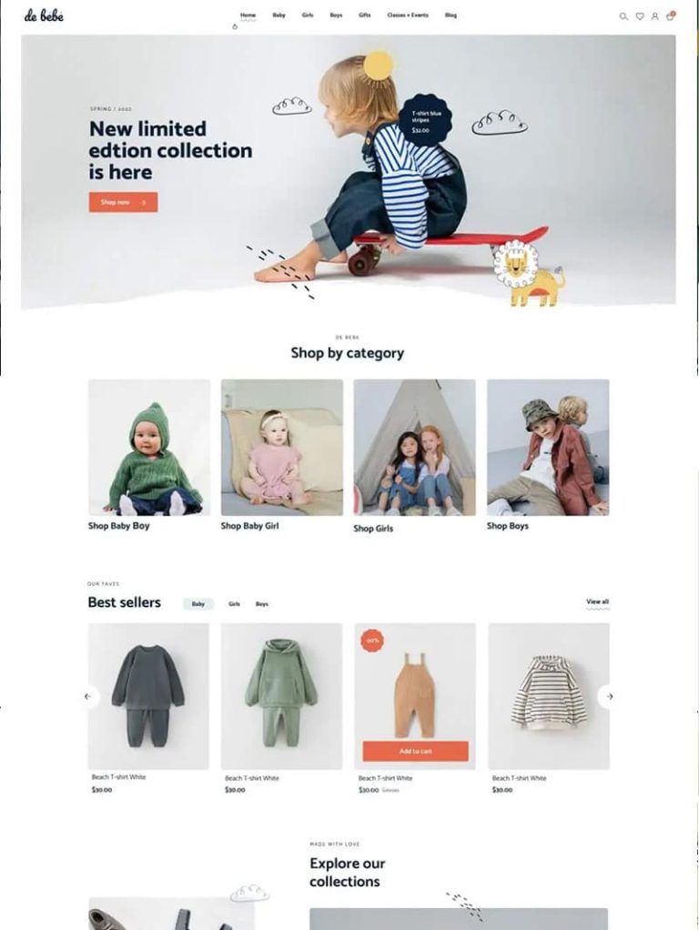 DeBebe Bebek ve Çocuk Mağazası WordPress Teması