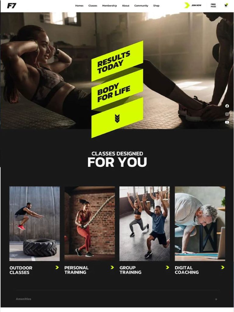 F7 Fitness ve Spor Salonu WordPress Teması