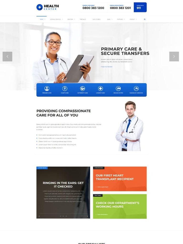 Health Center Medikal WordPress Teması