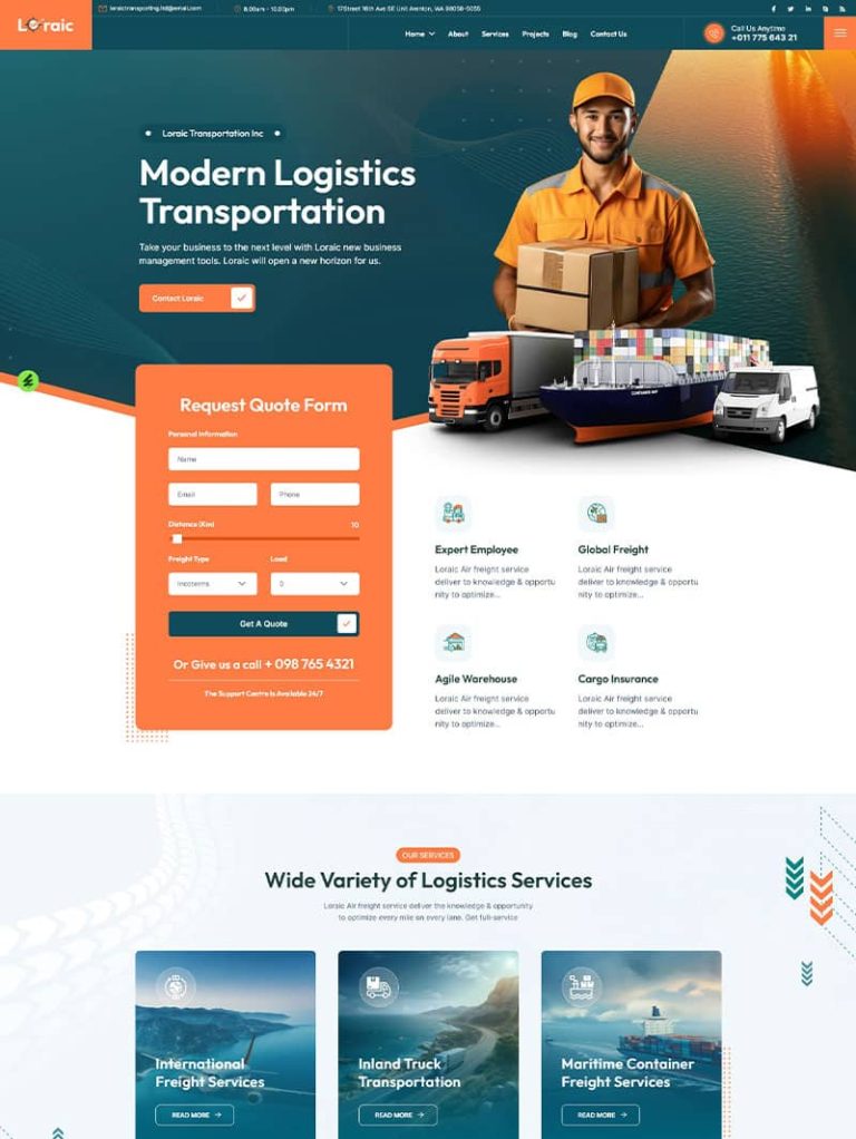 Loraic Lojistik WordPress Teması