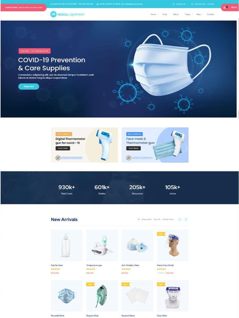 Medical Equipment Medikal Mağaza WordPress Teması