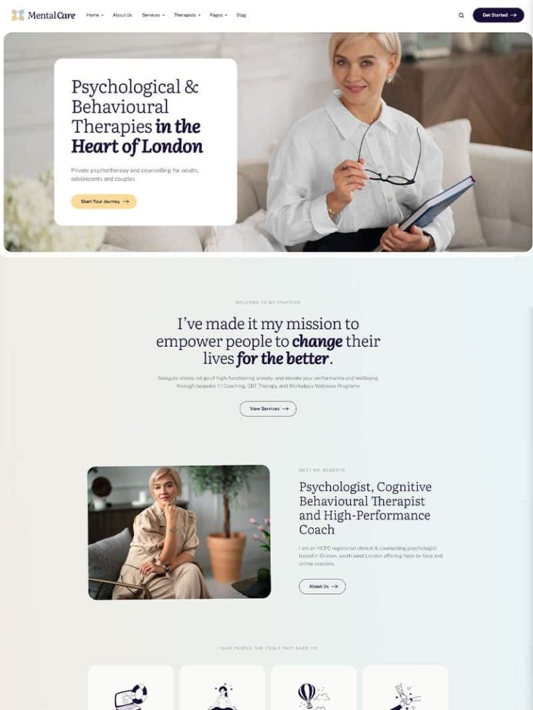 Mental Care Terapi ve Danışmanlık WordPress Teması
