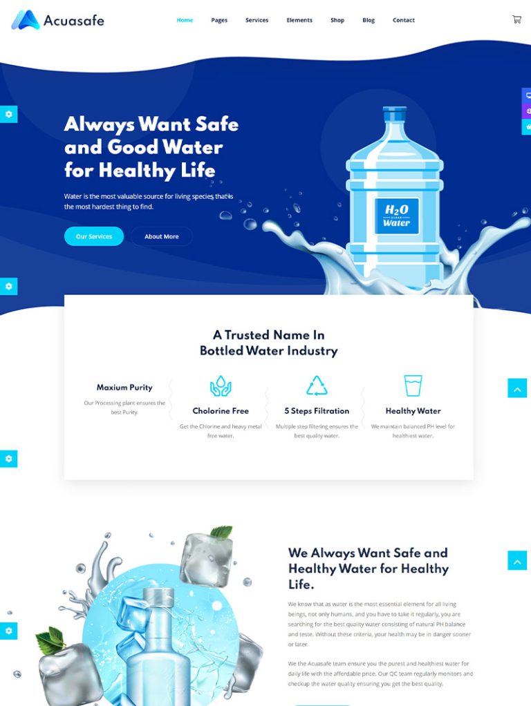 Acuasafe Su Dağıtım WordPress Teması