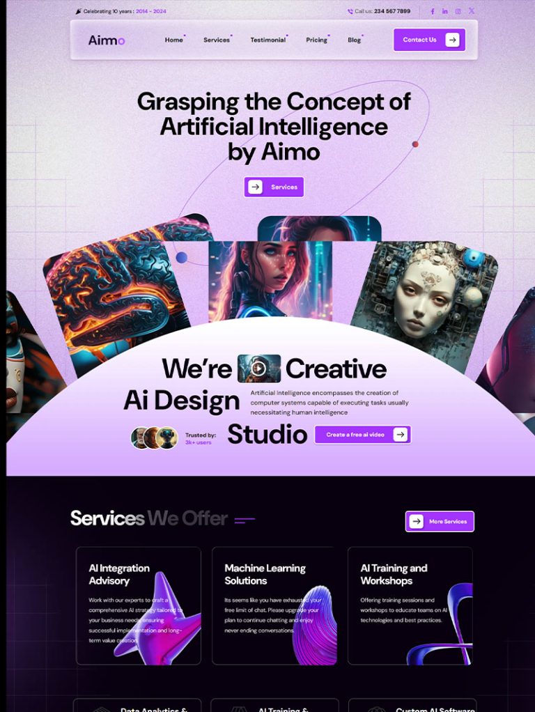 Aimo Yapay Zeka WordPress Teması