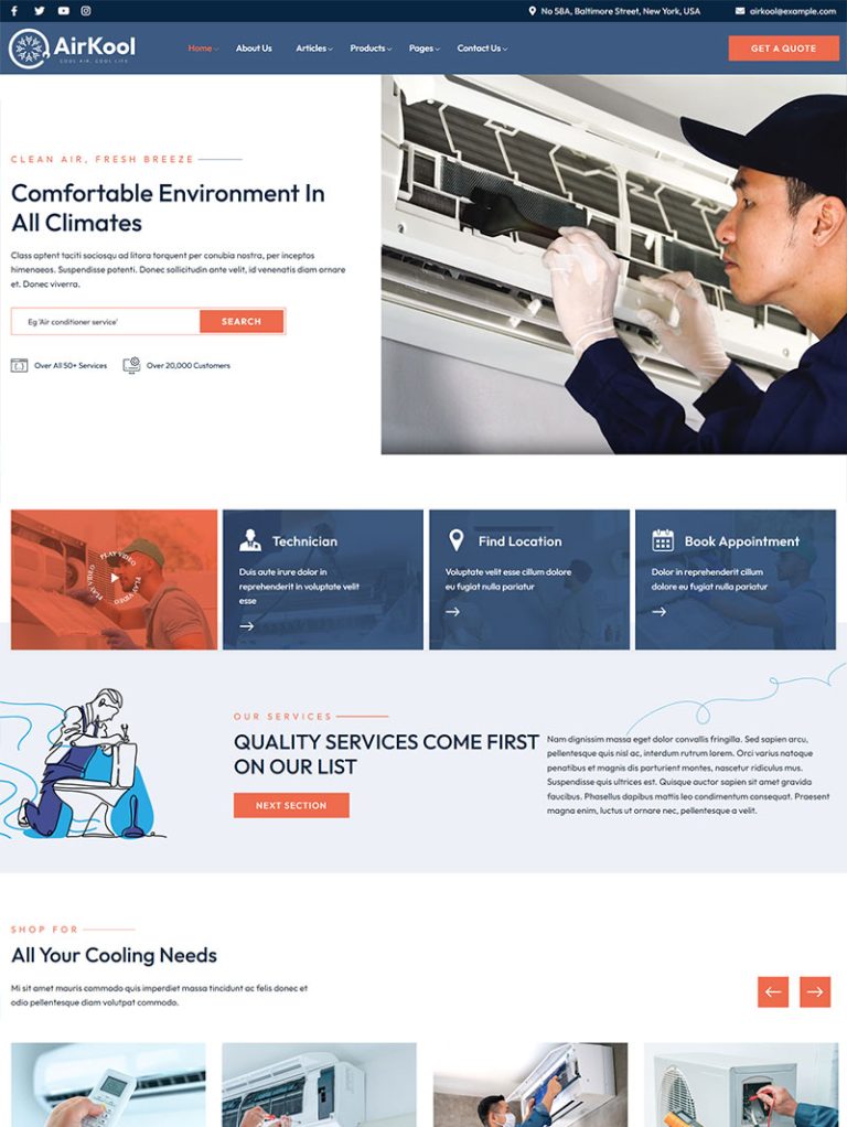 Air Kool Klima Servisi WordPress Teması