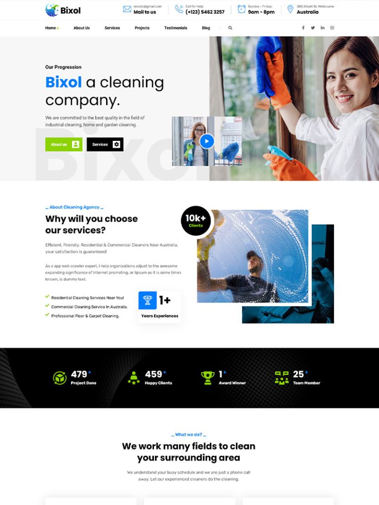 Bixol Temizlik Şirketi WordPress Teması