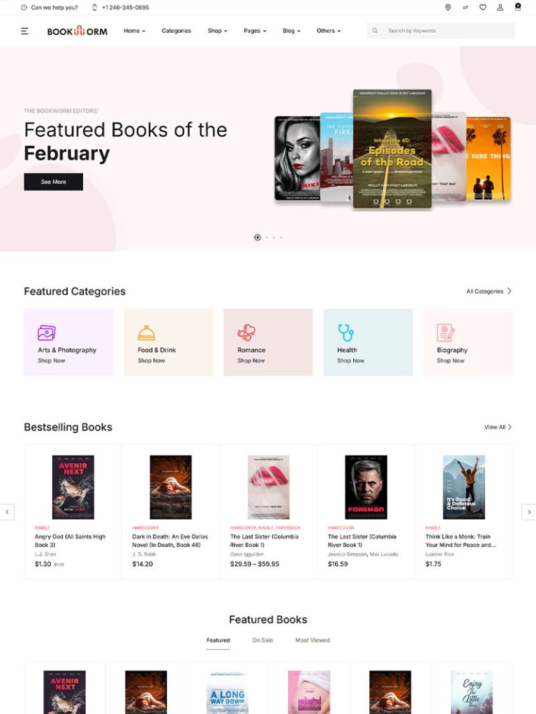 Bookworm Kitapçı WordPress Teması
