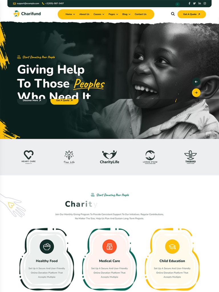 Charifund Vakıf ve Dernek WordPress Teması