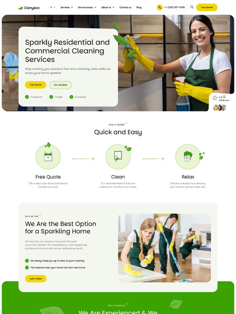 ClanyEco Temizlik Şirketi WordPress Teması