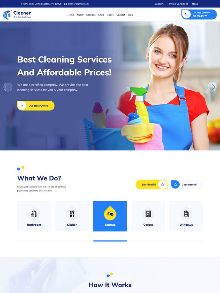 Cleener Temizlik Şirketi WordPress Teması