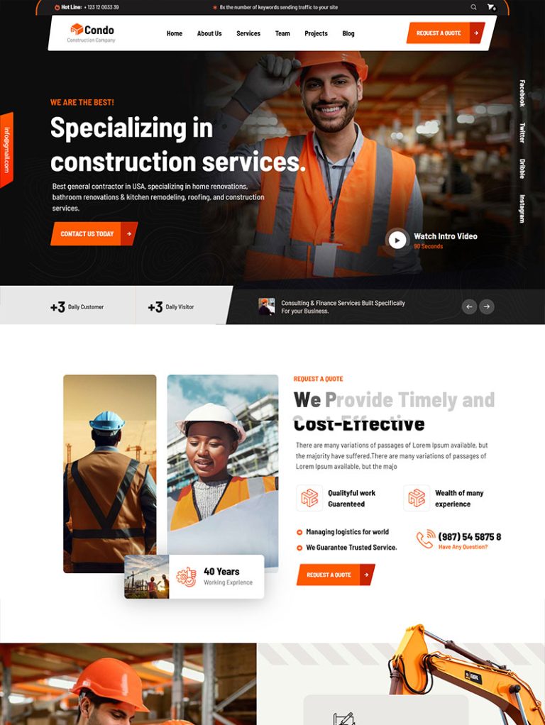Condo İnşaat WordPress Teması