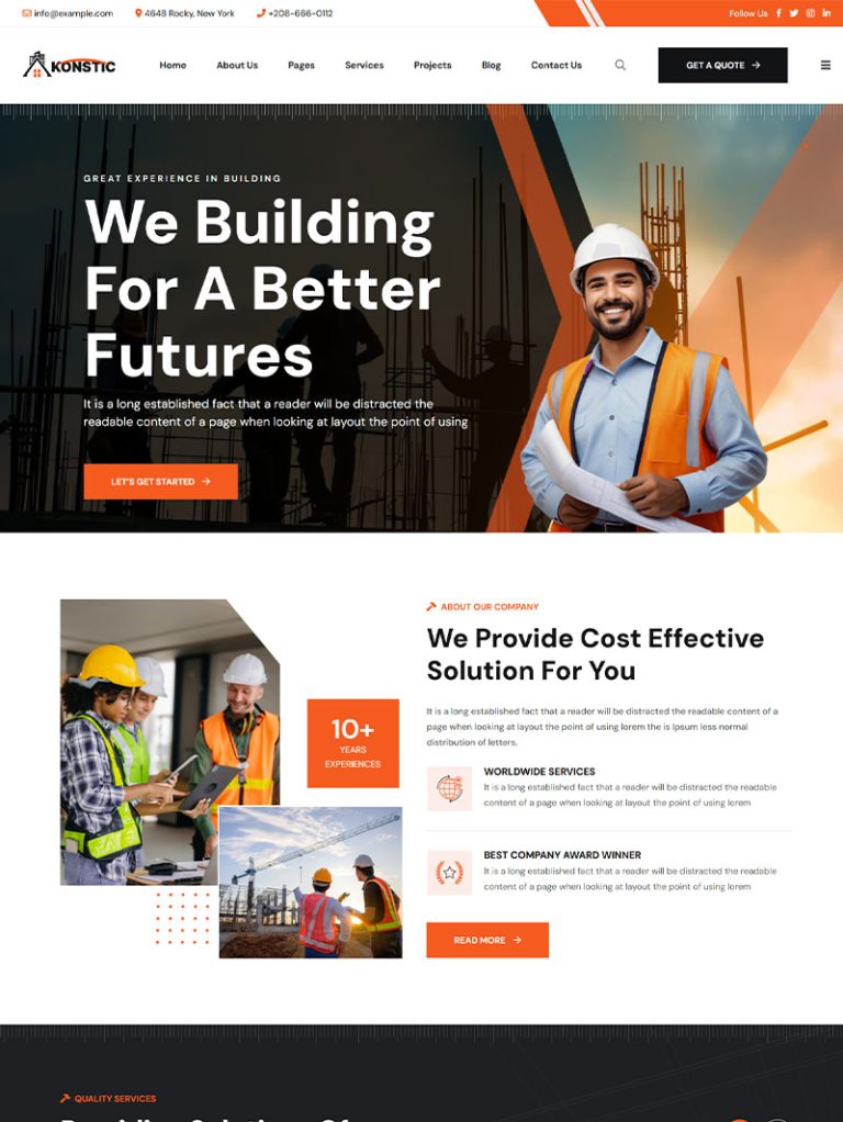 Konstic Endüstri ve İnşaat WordPress Teması