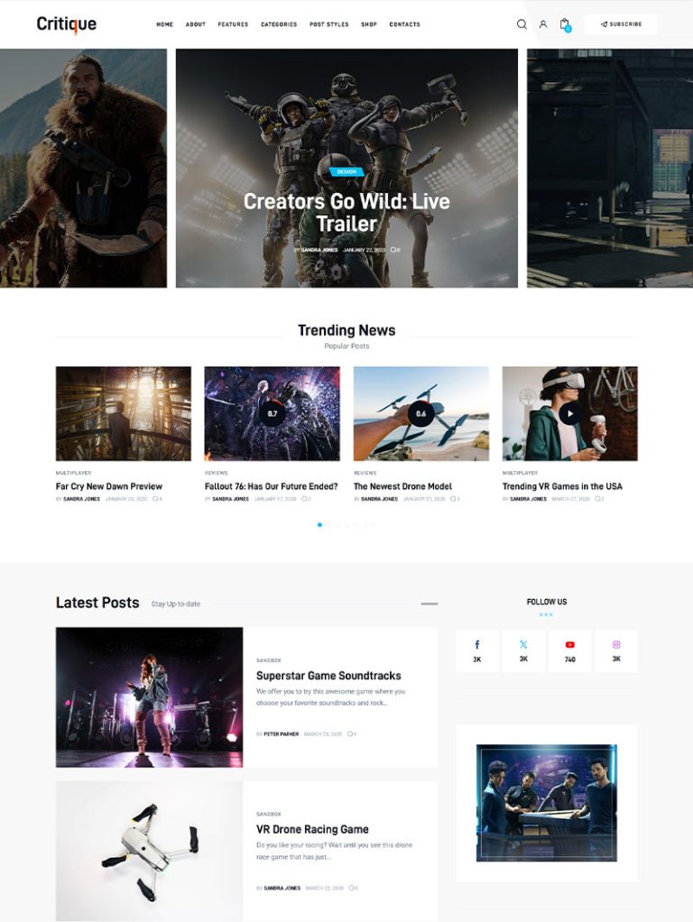 Critique Blog WordPress Teması