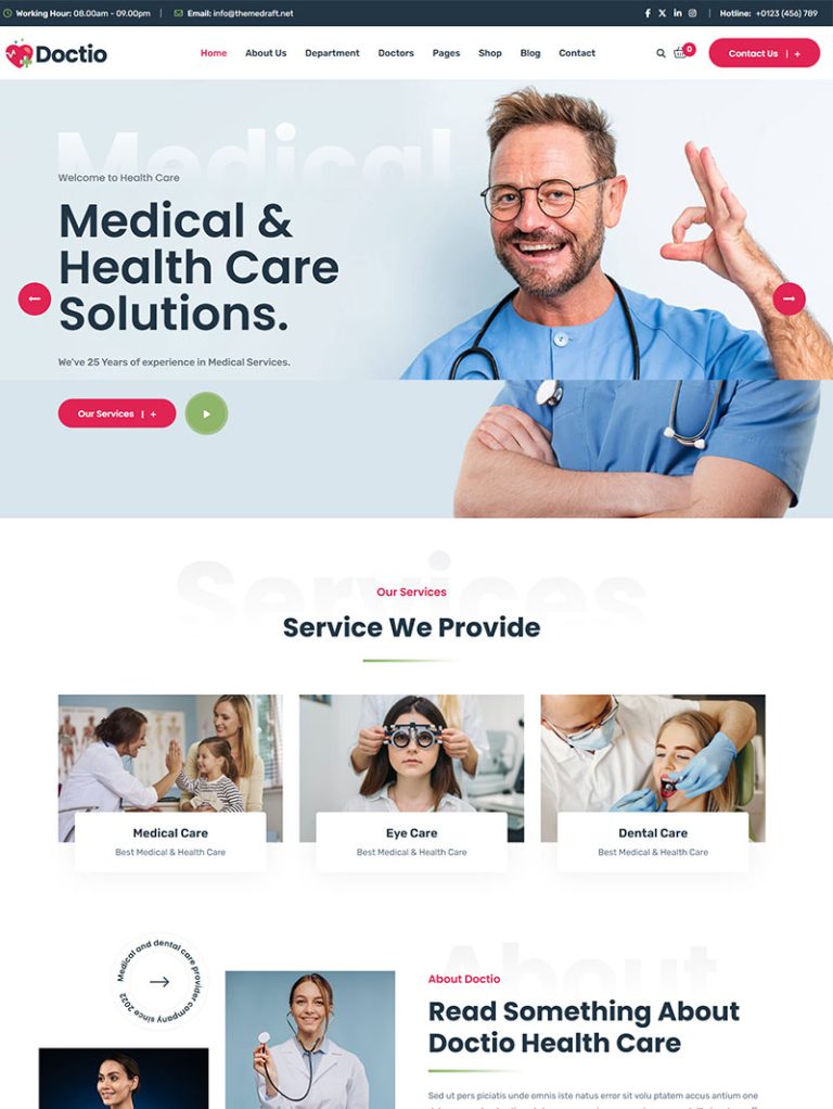 Doctio Medikal WordPress Teması