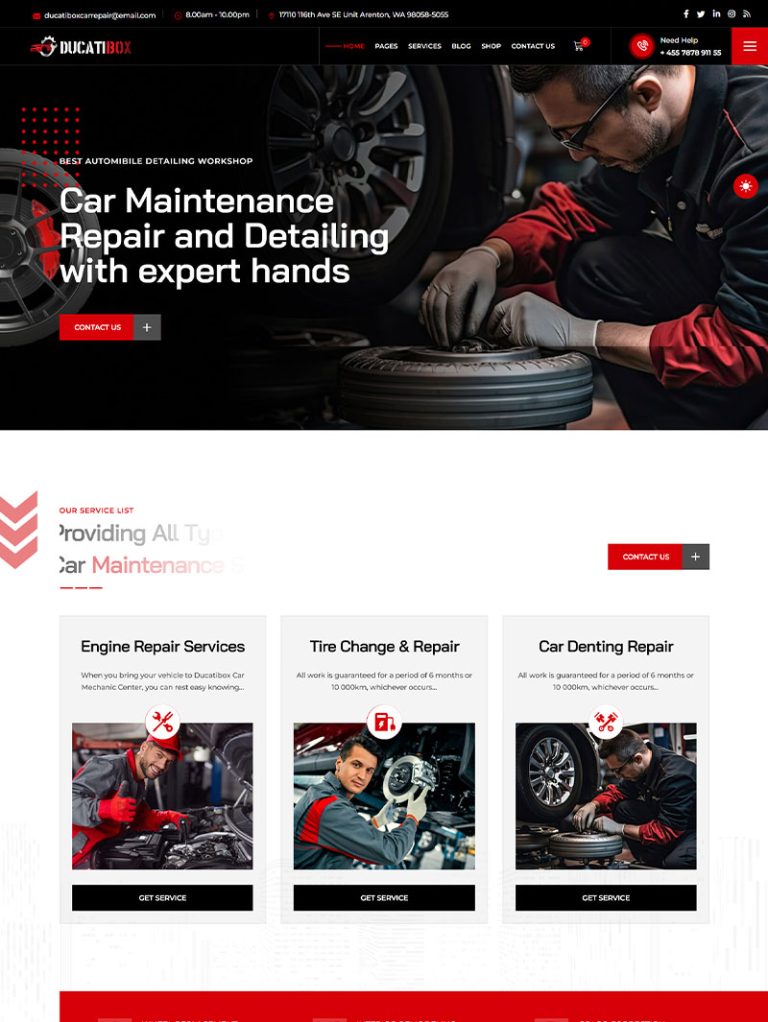 Ducatibox Oto Servis WordPress Teması