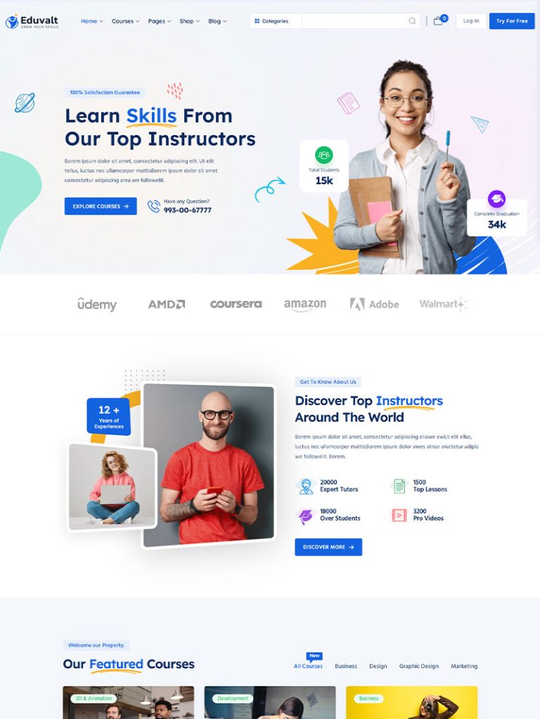 Eduvalt Online Kurs ve Eğitim WordPress Teması