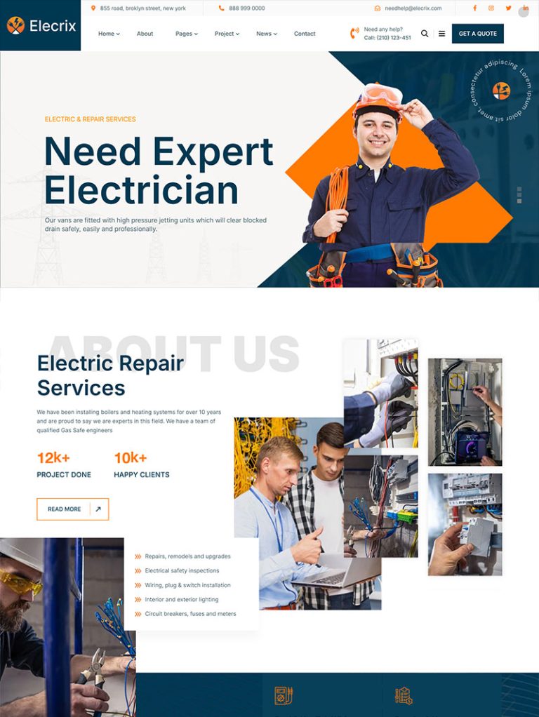 Elecrix Elektrikçi WordPress Teması