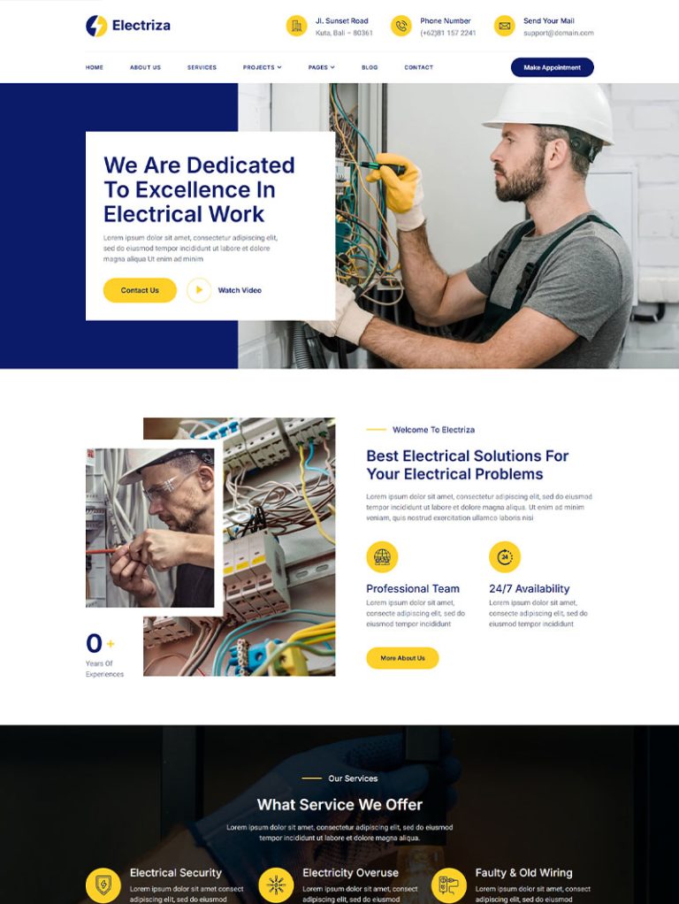 Electriza Elektrikçi WordPress Teması