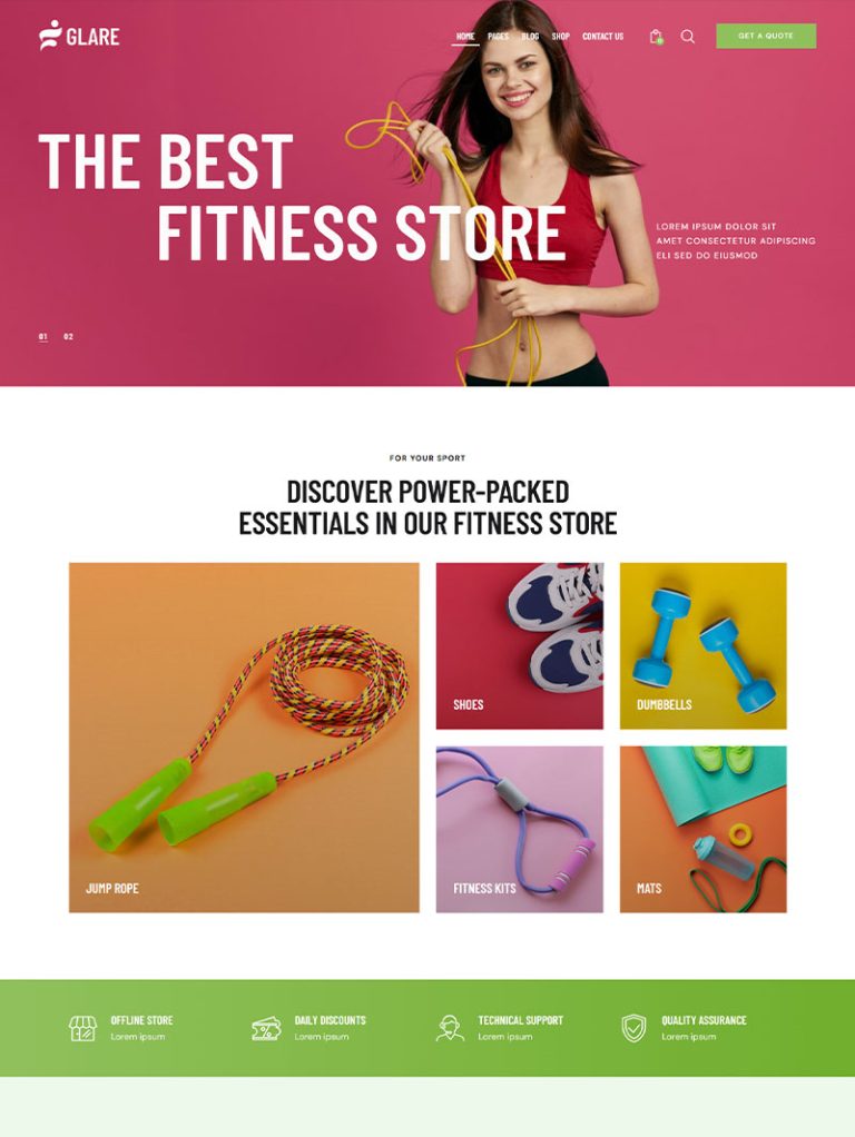 Glare Spor ve Fitness WordPress Teması