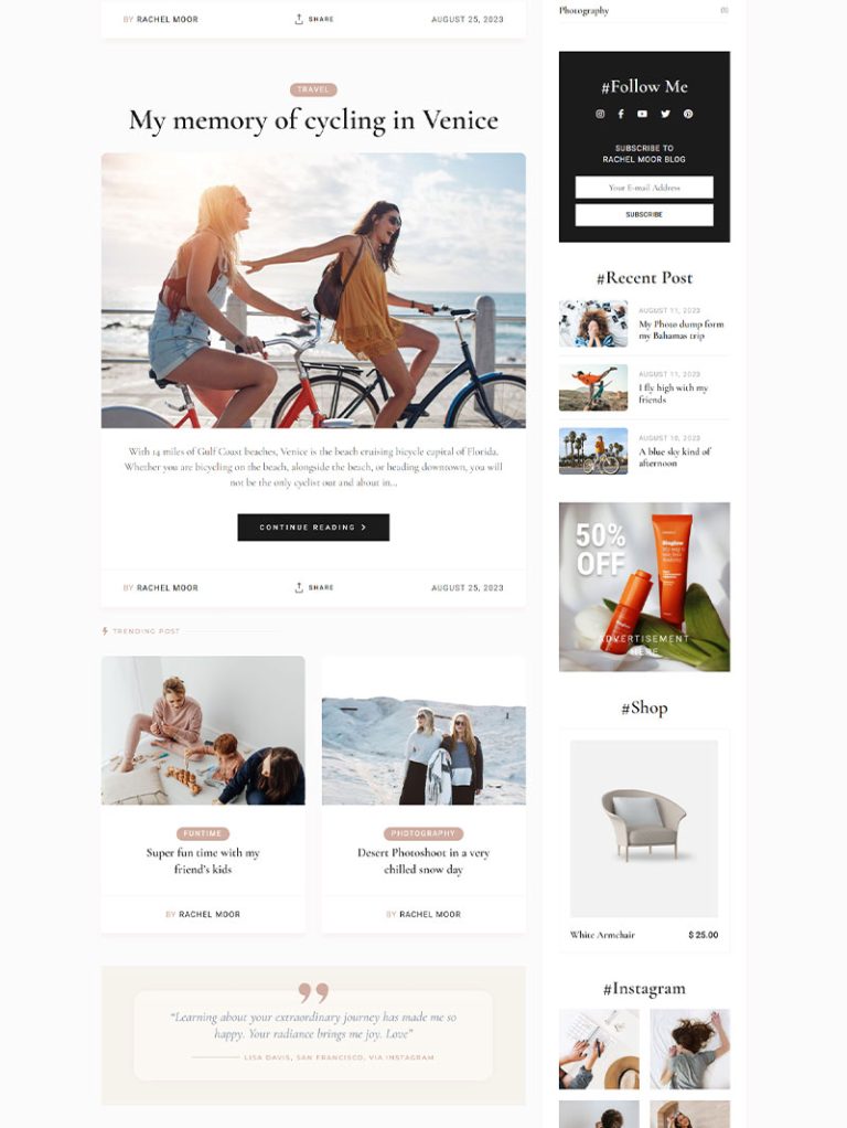 Hashtag Kişisel Blog WordPress Teması