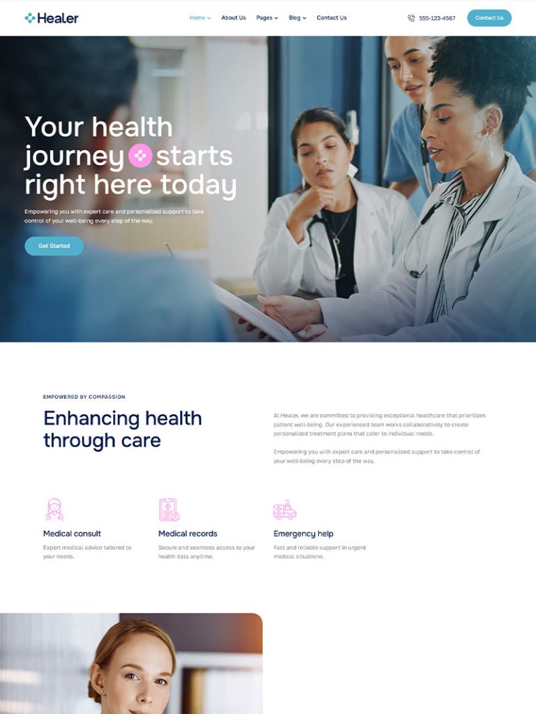 Healer Klinik ve Sağlık WordPress Teması