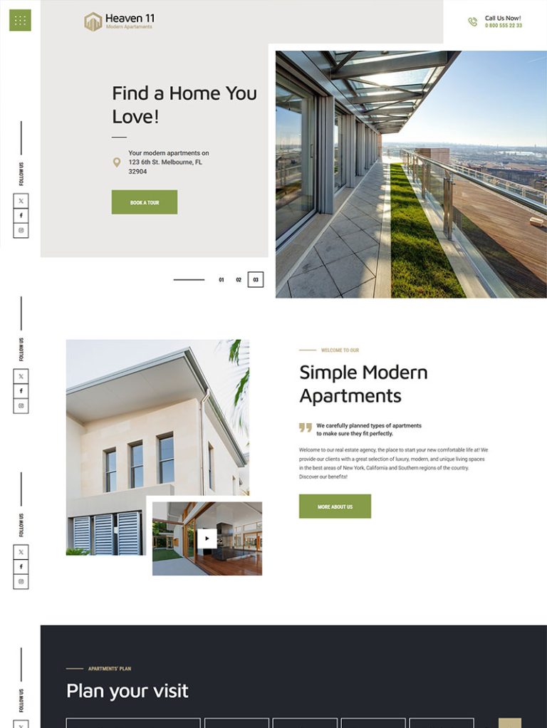 Heaven11 Konut Projesi ve Emlak WordPress Teması