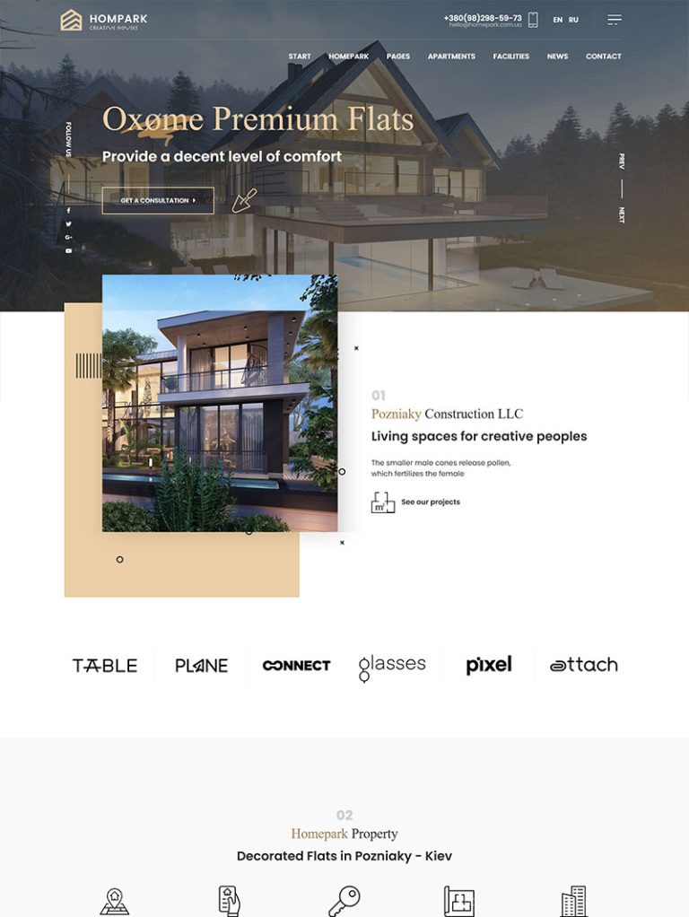 Hompark Lüks Konut ve Emlak WordPress Teması