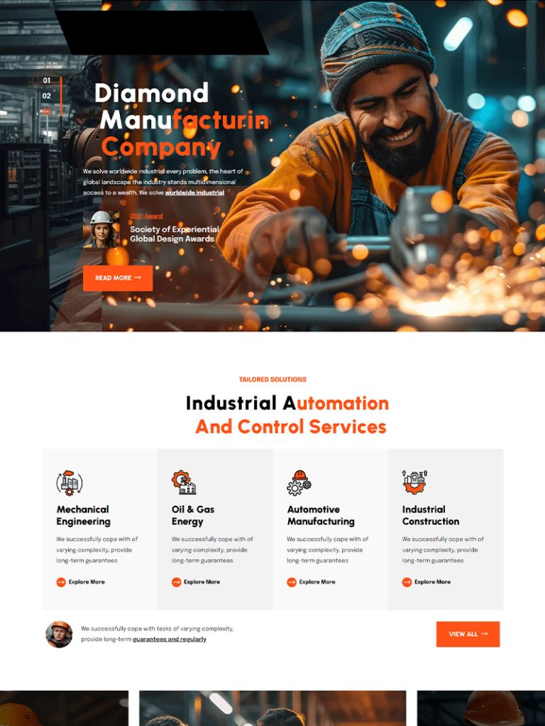 Indsro Fabrika ve Endüstri WordPress Teması