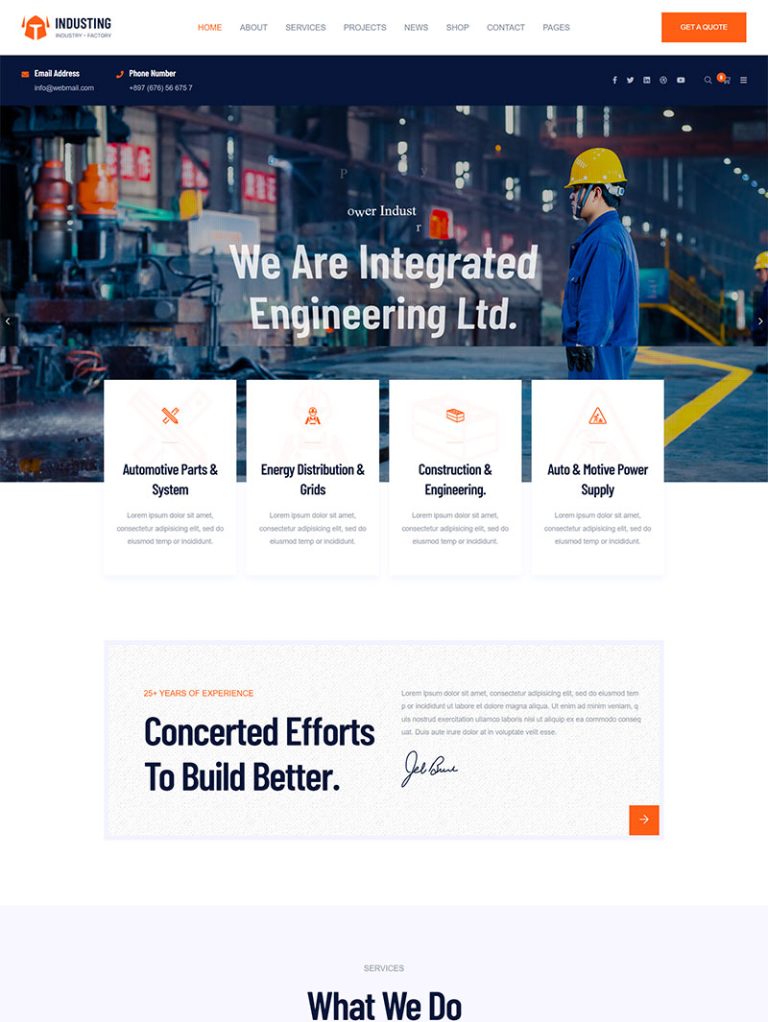 Industing Fabrika ve Endüstri WordPress Teması
