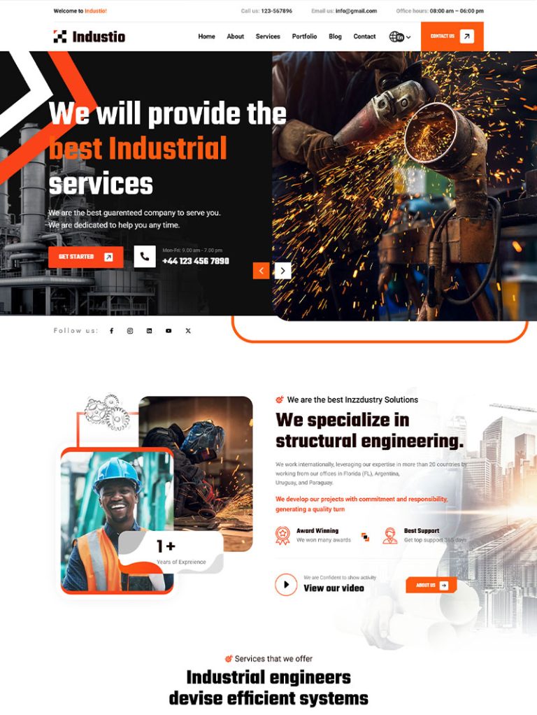 Industio Sanayi ve Üretim WordPress Teması