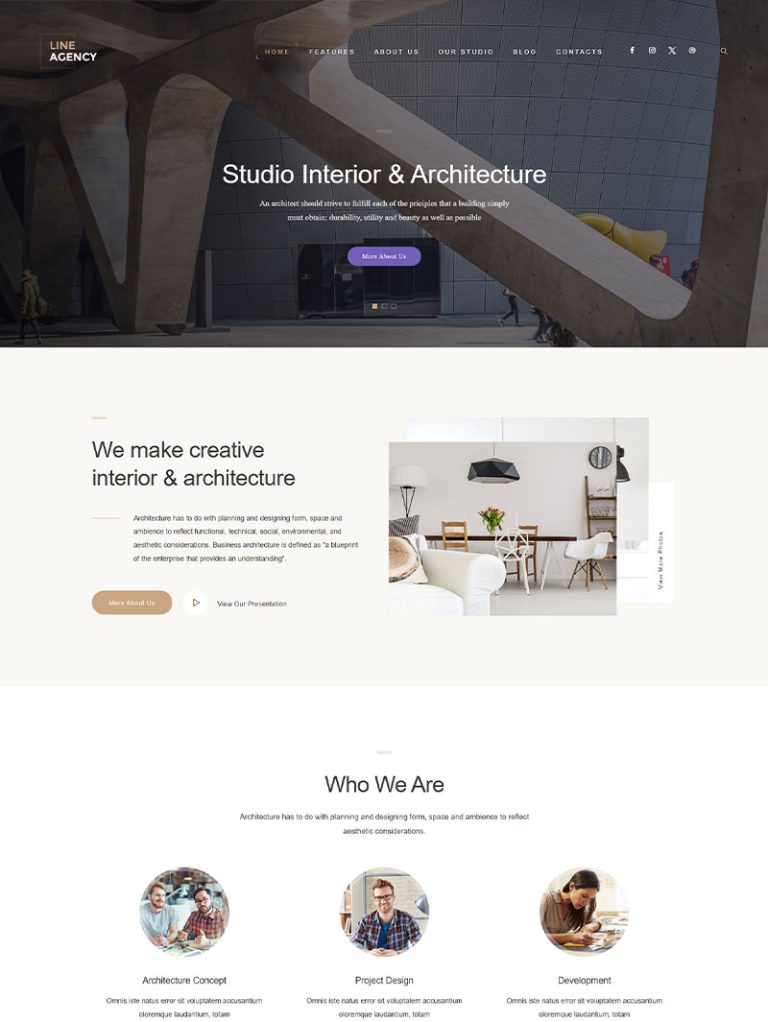 Line Agency İç Mimarlık WordPress Teması