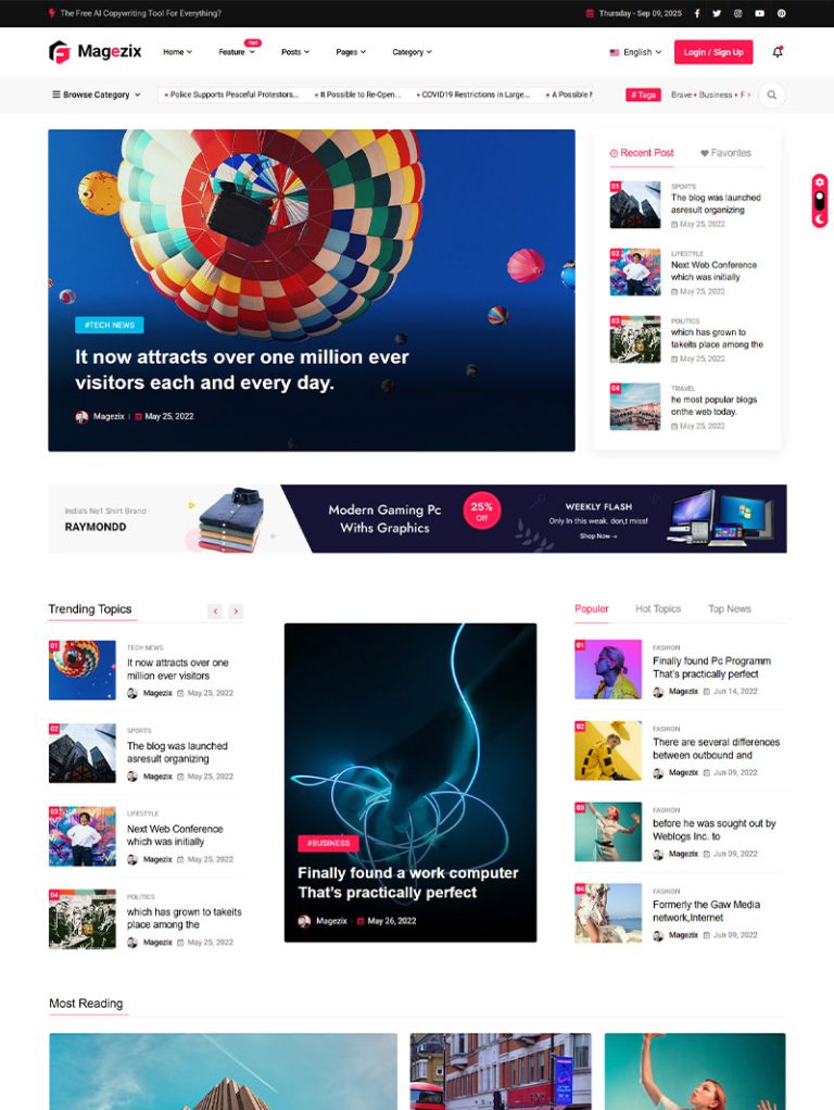 Magezix Haber ve Dergi WordPress Teması