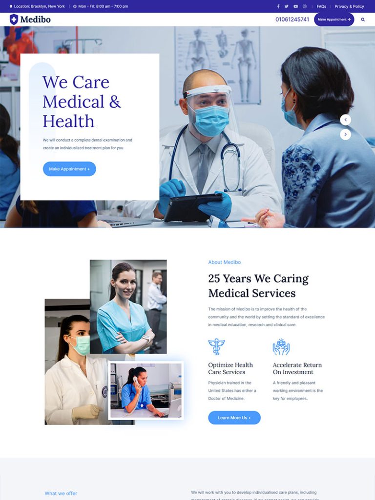 Medibo Hastane ve Klinik WordPress Teması