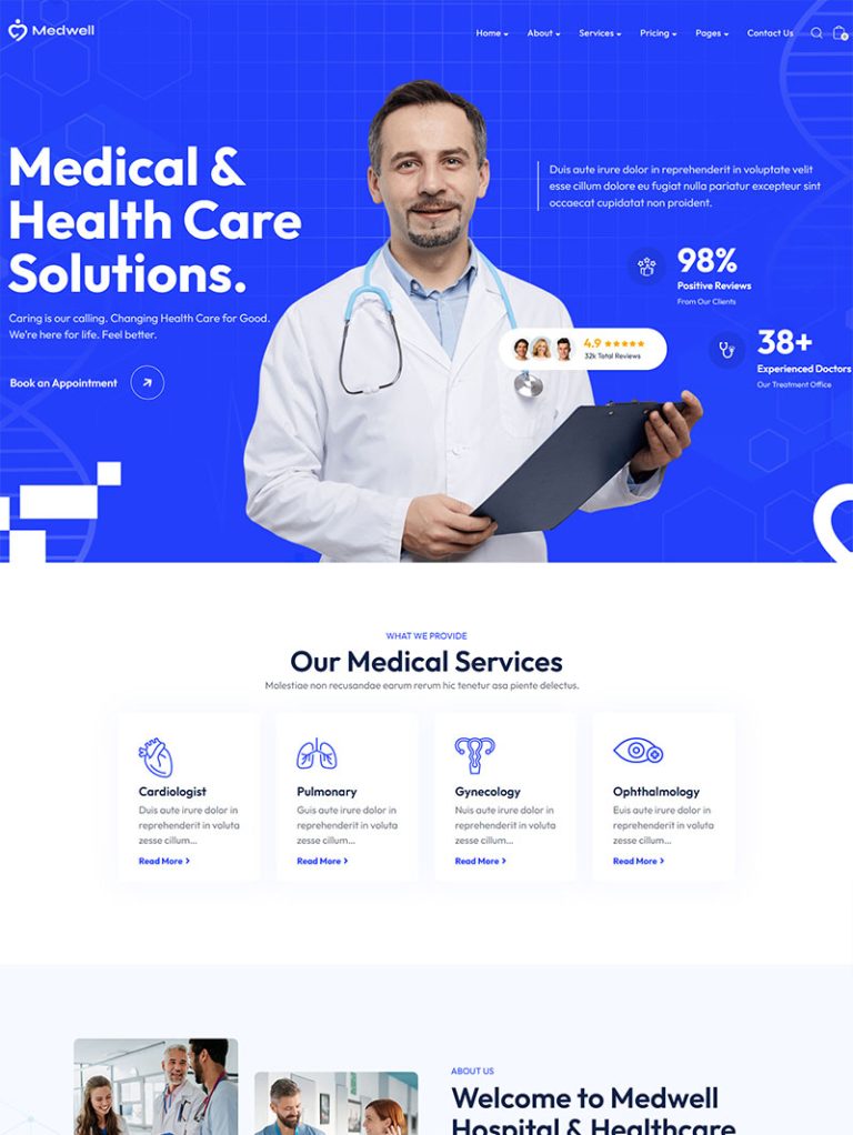 Medwell Sağlık ve Klinik WordPress Teması