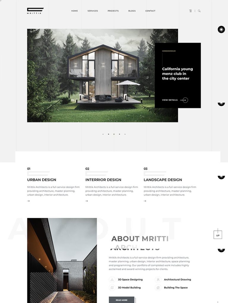 Mrittik Mimarlık ve İç Mimarlık WordPress Teması