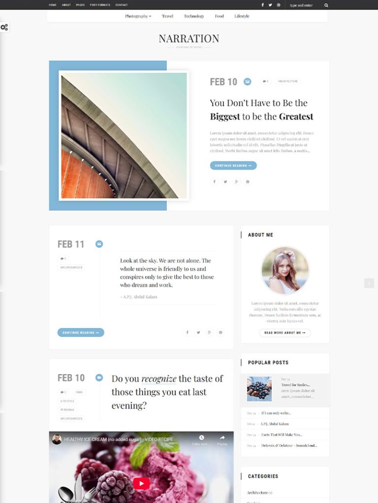 Narration Blog WordPress Teması