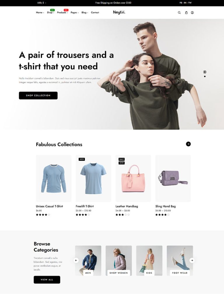 Neytiri Moda ve Giyim WordPress Teması