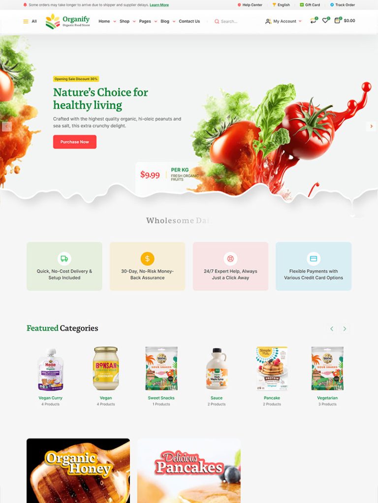 Organify Organik Gıda WordPress Teması