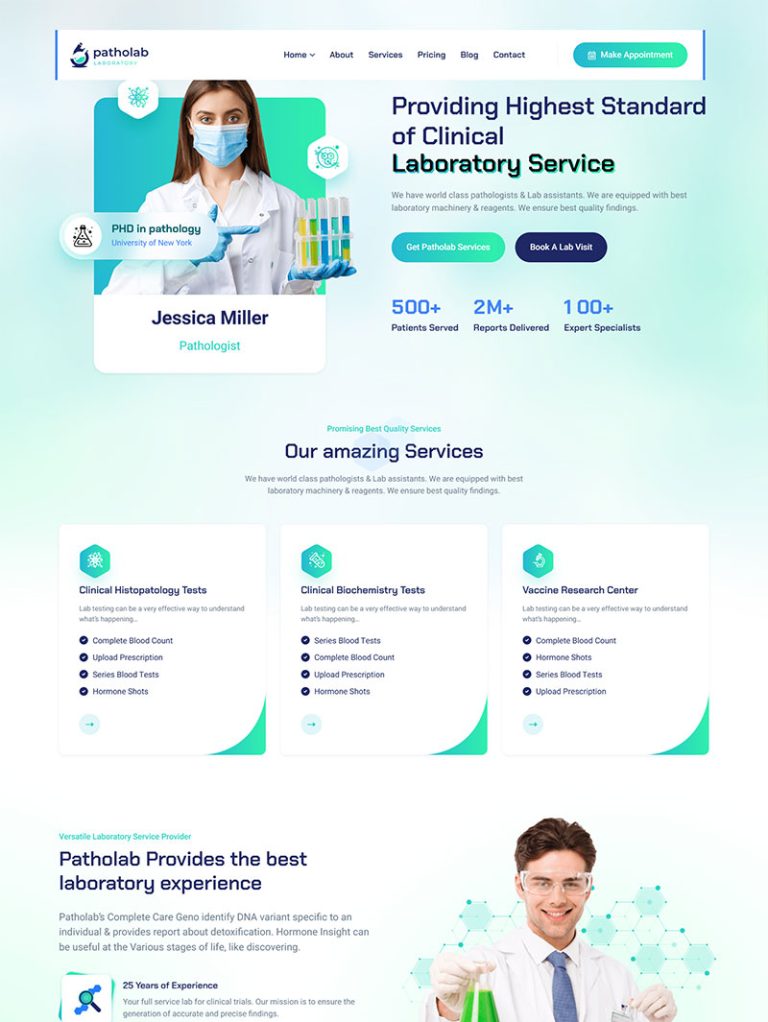 Patholab Laboratuvar WordPress Teması