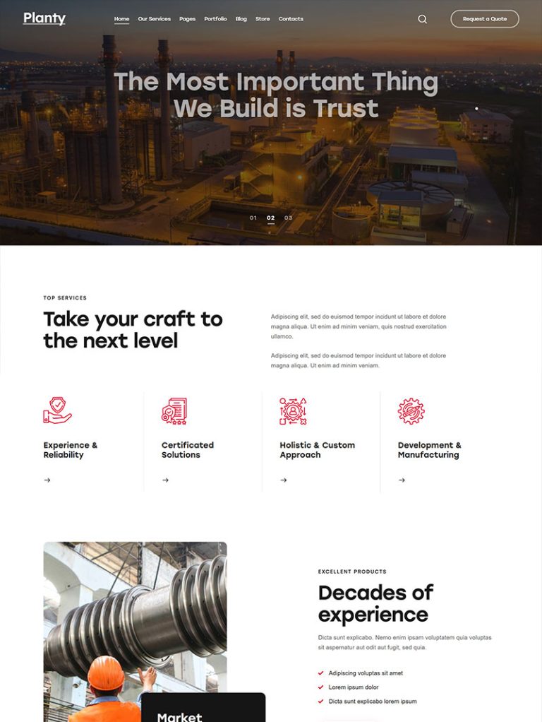 Planty Endüstri ve Fabrika WordPress Teması