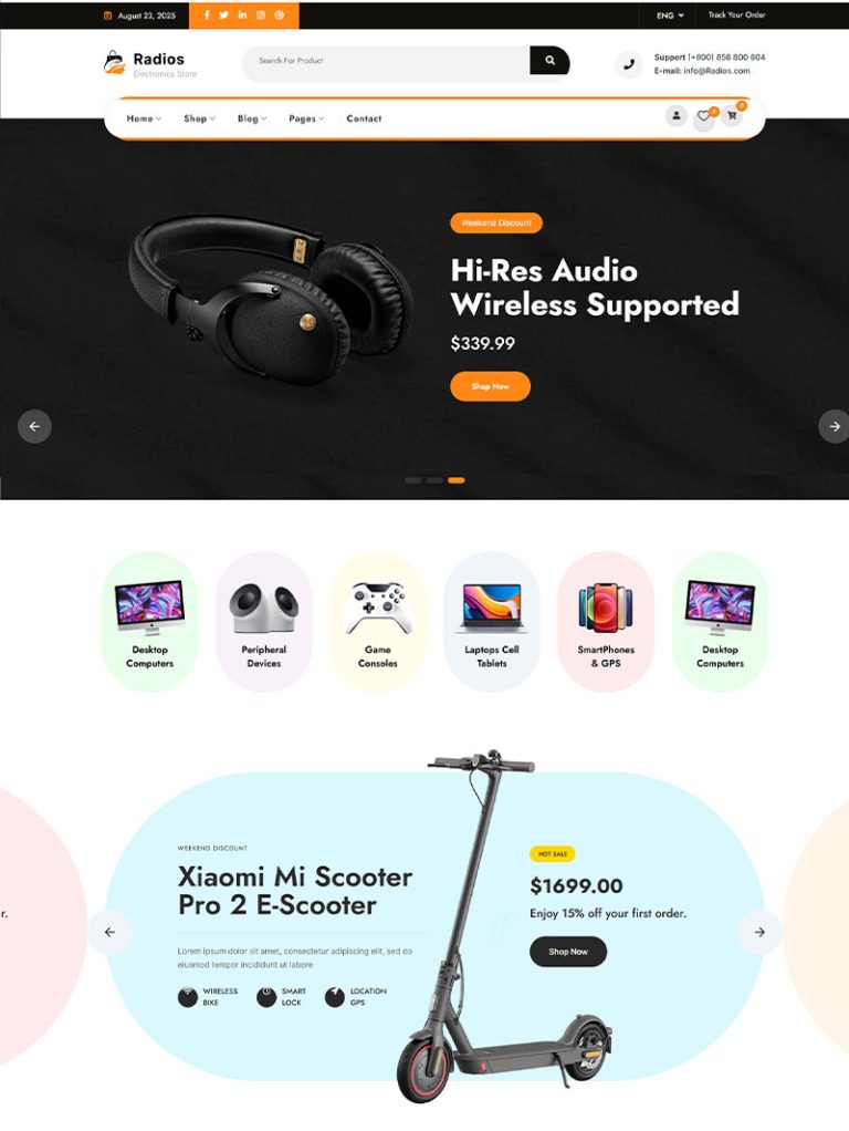 Radios Elektronik Mağaza WordPress Teması