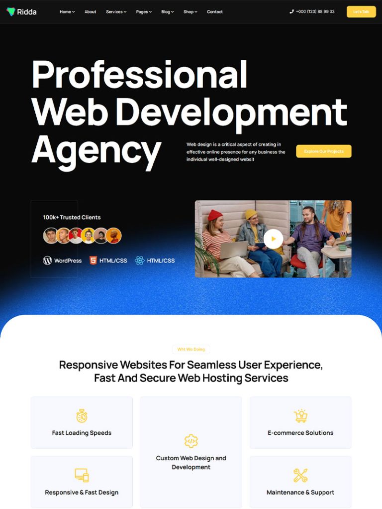 Ridda Web Tasarım Ajansı WordPress Teması