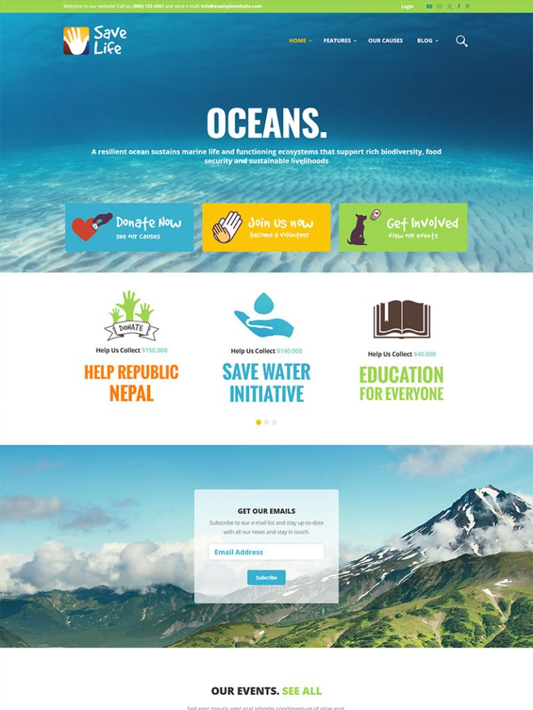 Save Life Bağış ve Yardım WordPress Teması
