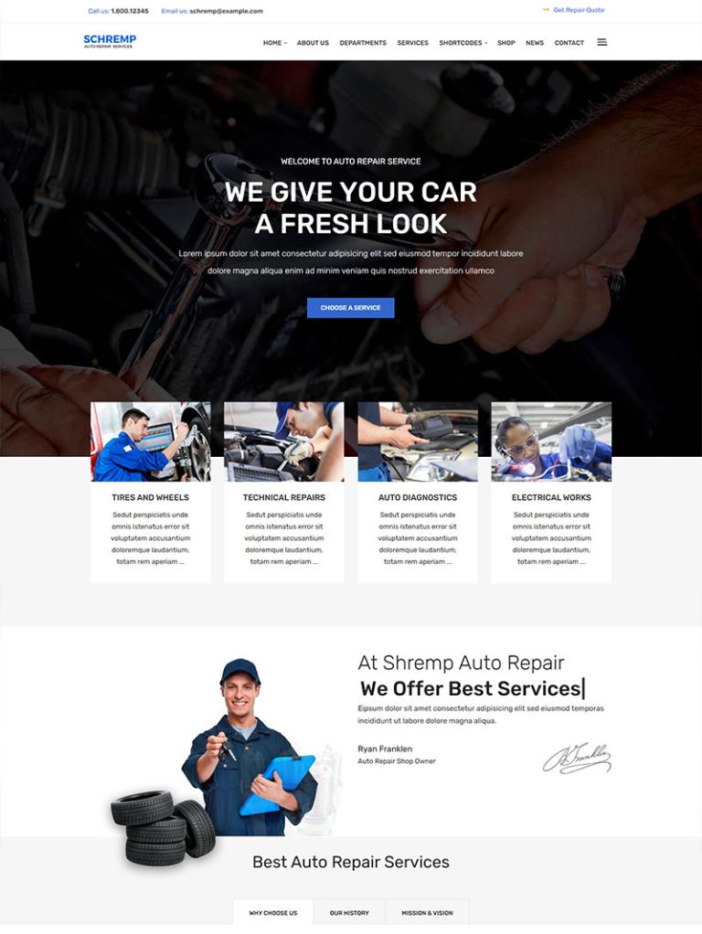 Schremp Oto Servis WordPress Teması