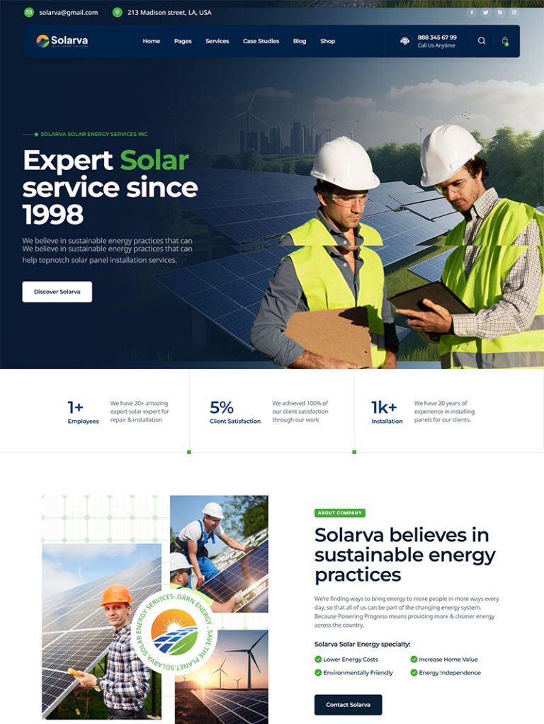 Solarva Güneş Enerjisi WordPress Teması