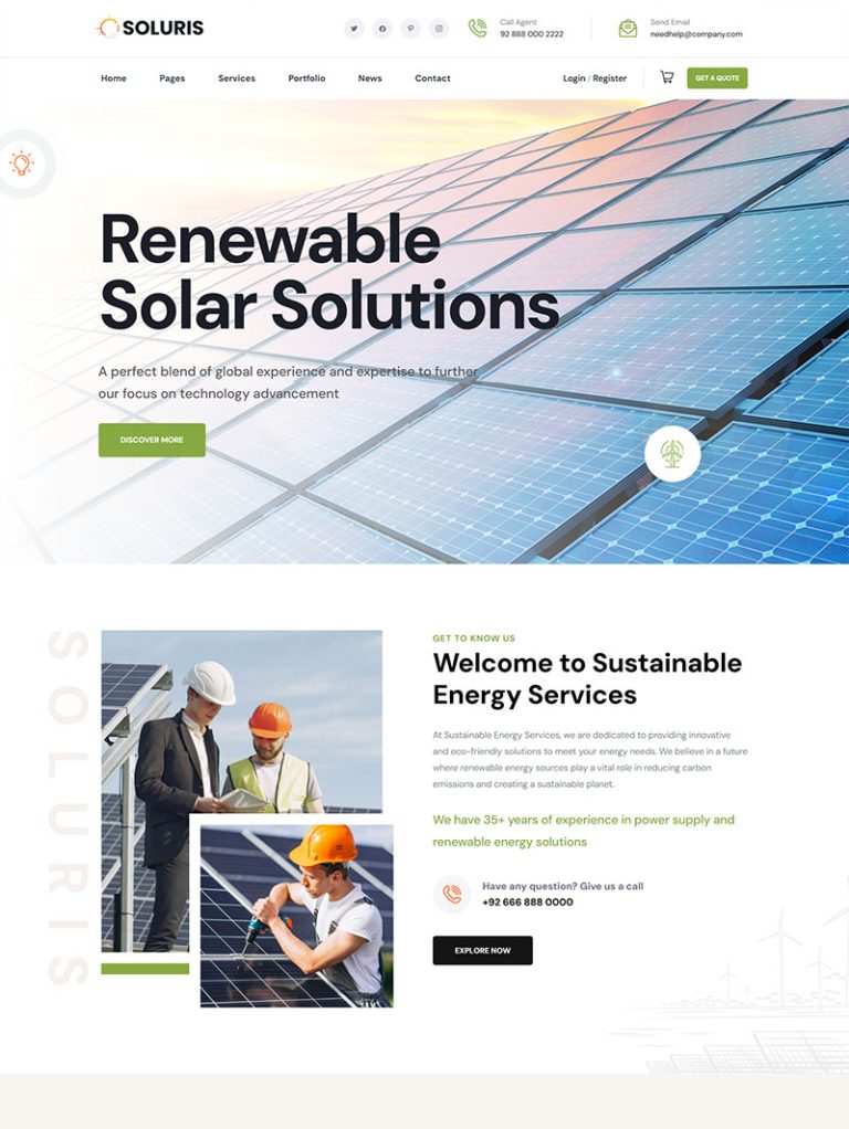 Soluris Güneş Enerjisi WordPress Teması