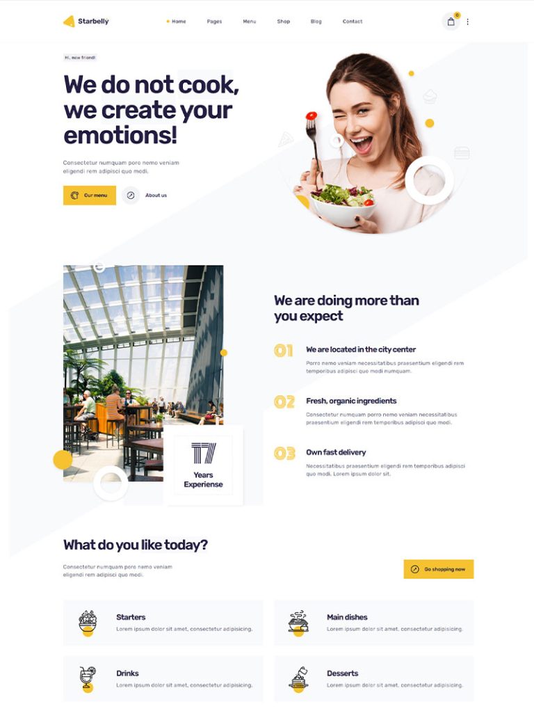 Starbelly Restoran ve Cafe WordPress Teması